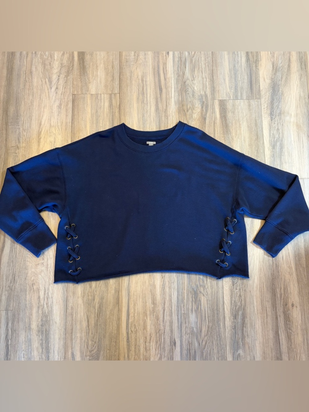 Aerie Navy Oversized Lace-Up Side Sweatshirt Size XL